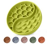ZOURYNUA Slow Feeder Dog Bowls, Silicone Pet Food Bowls with Suction Cups, Non-Slip Dog Feeding Slow Down Pet Eating Speed for Fast Eaters, Anxiety Relief & Fun Added (Light Green)