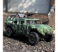 ZOUSANG Display Cars 1:24 For Military Refit Armored Car Alloy Diecast Off-road Vehicle Suitable For Gift Giving Collection or Gift(Camouflage)