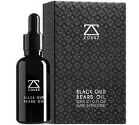 ZOUSZ Beard Oil - Black Oud Wood Scented Grooming Formula with Natural Avocado, Argan, Macadamia Oils - Non-Greasy Facial Hair Softener & Moisturiser for Styling - Vegan-Friendly Gift for Men 30mL
