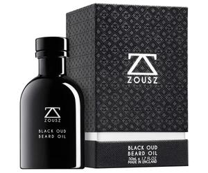 ZOUSZ Beard Oil For Men - Black Oud & Sandalwood Scent, Beard Growth & Conditioning With Natural & Organic Essential Oils - Softens, Non-Greasy, Moisturises, Luxury Men’s Gift - Vegan 50mL