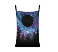 ZOUTAIRONG Blue Galaxy Tree Hanging Hamper Laundry Bag Laundry Baskets Over Door Laundry Hamper Space Saving Storage Organizers Dirty Clothes Hampers Reusable Zipper Closure