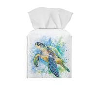 ZOUTAIRONG Blue Turtle Tissue Case Box Cover Tissue Holder Dispenser Durable Tissue Case Cover for Bathroom, Dresser, Tabletop, Office, Car