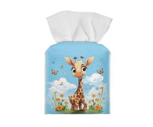ZOUTAIRONG Butterfly Giraffe Tissue Box Cover Square Tissue Box Holder Home Decor Tissue Dispenser for Bathroom Dresser, Vanity Countertop, Tabletop, Office, Car Tissue Cover Cube Cover Blue
