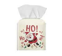 ZOUTAIRONG Christmas Tissue Case Box Cover Santa Claus Pattern Durable Tissue Holder Dispenser Waterproof Modern Decorative Organizer with Hook and Loop