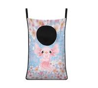ZOUTAIRONG Cute Axolotl Hanging Laundry Hamper Saving Space Laundry Bag Pink Cherry Blossom Laundry Basket Over The Door Storage Bags for Bedroom Home Dirty Clothes Hampers Blue