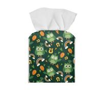 ZOUTAIRONG Owl Tissue Holder Square Tissue Box Cover Napkin Dispenser for Home Office Restaurant Tissues Cover with Belt Car Decor Tissue Cube Box Cover Cute Animal Green Gifts