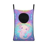 ZOUTAIRONG Rainbow Axolotl Hanging Laundry Bag Basketball Over The Door Laundry Hamper Zipper Laundry Basket Girls Purple Storage Organizers for Bedroom/Bathroom/Dorm/Closet