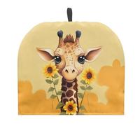 ZOUTAIRONG STUOARTE Giraffe Sunflower Print Tea Cozy for Ladies Gift Teapot Cover Home Decorative Accessory Insulated Teapot Cozy for Dust Proof Keep Warm Yellow Kettle Cover