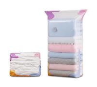 Zouwel 2Pack Large No-Pump 3D Vacuum Storage Bags - Press & seal, no pump needed, Extra Large Storage Bags, Roll-Up Compression,Reusable Vacuum Pack Bags for Clothes, Duvet, Travel and Home (Large)