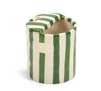 Zouwel Ceramic Coffee Mug, Large Hot Chocolate Mugs 10oz Novelty Mug, Cute Pottery Tea Cup Hand-Painted Striped Art Double-Enjoy Multiple Use for Kitchen, Office(Green)