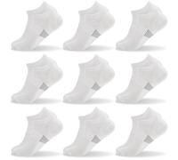 Zouwel Trainer Socks Womens 4-7, 9 Pairs No Show White Ankle Socks Women, Invisible Non Slip Running Sock for Walking, Running, Hiking, Cycling (UK, Numeric, 4, 7, Regular, Short, White)