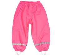 Zouwel Unisex Rain Trousers Children's Mud Trousers Unlined - Windproof & Waterproof Rainwear for Boys and Girls - Ideal for Rain and Mud, pink-red, 134-140