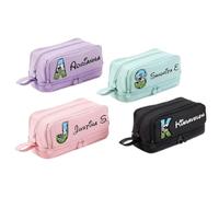 zouwii Custom Name Pencil Case with Football-Themed 26 Letter Designs - Personalized Double-Layer School Pouch for Kids, Teens, Students - Durable Zipper Organizer