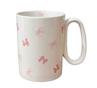 zouxangzz Pink bow girl ceramic mug cute students home ceramic cup multifunctional large capacity (white)