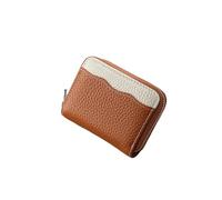 zouxangzz Short Women's Card Bag Head Layer Cowhide Organ Card Bag Large-Capacity Multi-Card Pocket Anti-Theft Brush Money Clip (Brown 12 Card Position)