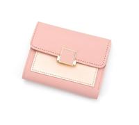 zouxangzz Short Women's Wallet pu Leather tri-fold Card Bag Simple Student Coin Purse (Pink)