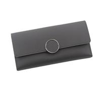 zouxangzz Women's Long Wallet Simple Solid Colour Clutch Bag tri-fold pu Leather Coin Purse Multi Card Slot Card Bag (Grey)
