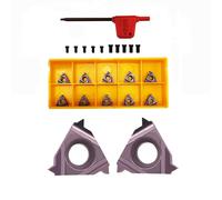 ZOUZMIN Lathe Threading Inserts 5pcs11ER A60 +5pcs 11IR A60,with M2.2 * 6 Screw + M3.5 * 10 Screw +1pcsT8 Wrench for External Thread/Internal Thread Turning Tool Holders for Stainless Steel and Iron