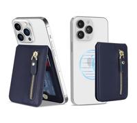 Zouzt for Magnetic Wallet, Compatible with MagSafe Wallet, 5 Card Holder, Strong Magnetic with Zipper for iPhone 16 Pro Max / 15/14 / 13/12 / 11 / Plus/Pro/Mini Series - Dark Blue
