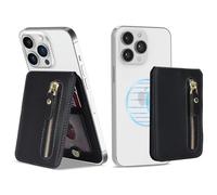 Zouzt for Magnetic Wallet, Compatible with MagSafe Wallet, 5 Card Holder, Strong Magnetic with Zipper for iPhone 16 Pro Max / 15/14 / 13/12 / 11 / Plus/Pro/Mini Series - Black