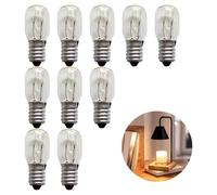 Zovator 10 PCS Salt Lamp Bulb, Scentsy Light Bulb, 15W Small Screw Light Bulb, Warm White E14 Bulb, T20 Tubular Incandescent Light Bulbs for Pygmy Freezer Himalayan Home Atmosphere Lighting