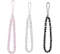 Zovator 3Pcs Sparkling Crystal Bead Phone Lanyards, Phone Strap Charm for Girls Ladies Women