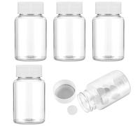 Zovator 4PCS Empty Medicine Bottles, 80ml Clear Plastic Pill Cases Dispenser Organizers for Tablet Solid Powder Liquid
