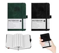 Zovator A6 Notebooks, Small Notebook 2Pcs Pocket Notebook Field Notes Mini Note Pad Book Lined Paper Notepad, Leather Notebook Journal for men/women for Office School Supplies