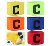 Zovator Captains Armband, 5Pcs Kids Captain Armband Football Adjustable Football Captain Armbands Captain's Armbands Elastic Sports Arm Bands for All Sports Events Clubs Teams
