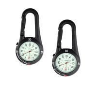 ZOVEDAIUG Clip on Digital Carabiner Watch Backpack Fob Belt Waterproof and Shockproof Pocket Clip-on Quartz Watch Glow in The Dark with Alarm Clock Date Week for Outdoor Sports, Black2, Digital,Quartz