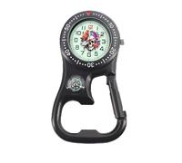 ZOVEDAIUG Clip on Digital Carabiner Watch Backpack Fob Belt Waterproof and Shockproof Pocket Clip-on Quartz Watch with Alarm Clock Date Week for Outdoor Sports, Black-Skeleton