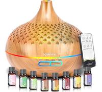 ZOVHYYA Essential Oil Diffuser 500 ml Aromatherapy Diffuser Vibrant 14 LEDs Whisper-Quiet Mist with Remote Control 4Timers and Automatic Shut-off for Bedroom Living Room Bedroom Yoga Office