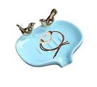 ZOVICTO Self Draining Ceramics Soap Dish for Shower, Waterfall Bar Soap Holder for Bathroom Sink with Drain (Sky Blue)