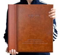 Zoview Magnetic Self-Stick Photo Album, Family Album, Leather Cover, Hand Made DIY Albums Holds 3x5, 4x6, 5x7, 6x8,8x10 Photos (Brown, Large)