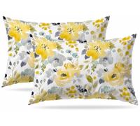 Zovinex Cushion Cover Lumbar Pillow Covers Home Decorative Soft Short Plush Pillow Case for Sofa Couch Housewarming Gifts Family Room Décor Set of 2 Pack 30 x 50 cm 12 x 20 Inch Floral Watercolor