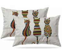 Zovinex Cute Animal Cat Soft Short Plush Decorative Cushion Cover Throw Pillow Case for Couch Sofa Bed,Set of 2 Pack 30 x 50 cm 12 X 20 Inches