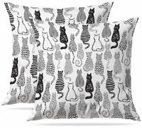 Zovinex Set of 2 Pack Cushion Covers Soft Short Plush Cats Throw Pillow Cover Home Pillow Case Pillowcases for Tent Park Bed Sofa Chair Bedroom Decorative Balcony 45x45cm 18x18inch