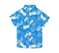 ZovioBox Boys Hawaiian Shirt Short Sleeve, Summer Beach Tropical Button Down Shirts, Casual Printed Shirt for Kids 5-14 Years