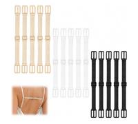 Zovonx 15 Pack Bra Strap Clips Low Back Converter Adjustable 3 Colours | Polyester Material, 15Pcs 3 Colours, 15x1x0.1cm, 60g, Adjustable, Anti-Slip, Stretchy & Durable, Backless Racer Back