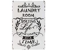 ZOVSON Laundry Room Sorting Life One Load at A Time Vintage Metal Tin Sign Laundry Signs Farmhouse Country Home Decor 8X12Inch