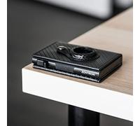 ZOVYRON Airtag Wallet Men Smart Wallet Slim Minimalist RFID Front Pocket Wallet with Airtag Holder Metal Money Card Holder, Carbon Fiber Black, Minimalist