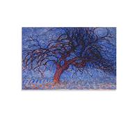 ZOW ZOW MEN Piet Mondrian - Avond (Evening) The Red Tree Canvas Poster Wall Art Decor Print Paintings for Living Room Bedroom Decoration Unframe:24x36inch(60x90cm)