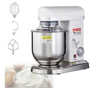 Zowdrix 500W Commercial Food Mixer, 10L Capacity Stainless Bowl, 3 Speed Options Includes Dough Hook & Whisk & Beater, Electric Mixer for Bakery Pizzeria White-5L
