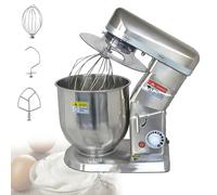 Zowdrix 500W Commercial Food Mixer, 10L Capacity Stainless Bowl, 3 Speed Options Includes Dough Hook & Whisk & Beater, Electric Mixer for Bakery Pizzeria Silver-5L