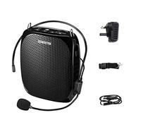 Zoweetek 10W Voice Amplifier Rechargeable 1800mAh, Portable Waistband Wired Headset Microphone Amplifier for Teacher, Coach Training, Presentation, Tour Guide, Custumes, Promoters and More