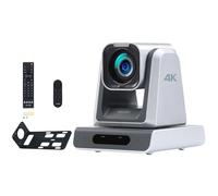 zowietek 4K PTZ Camera PoE, ZowiePTZ, RTSP/RTMP(s)/SRT, HDMI SDI USB 12X Silver, Standalone IP Live Streaming to YouTube, Twitch for Meeting, Church, Event, Teaching