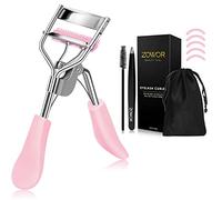 Zowor Eyelash Curler with Comb Fit All Eye Shape Curved Eyelash Curlers,Natural and Long Lasting Lash Curler for Women Make Up Gift(Pink)