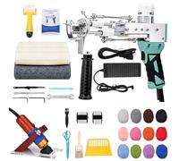 ZOWWFAST Rug Tufting Gun Kit with Carpet Trimmer Kit, Anti-Slip Rug Gun with Digtial Speed Display,Tufting Machine with Tufting Cloth|Yarn |KitRoller|Brush|Scraper |Stamper Green