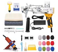 ZOWWFAST Rug Tufting Gun Kit with Carpet Trimmer Kit, Anti-Slip Rug Gun with Digtial Speed Display,Tufting Machine with Tufting Cloth|Yarn |KitRoller|Brush|Scraper |Stamper Yellow