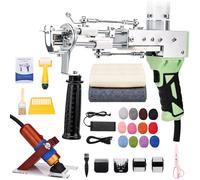 zowwfast Rug Tufting Gun Starter Kit with Carpet Trimmer, 2 in 1 Cut Pile Loop Pile Rug Tufting Kit, Non-Slip Grip Carpet Tufting Gun Kit with Digital Screen Controls Speed, Rug Maker Machine& Cloth